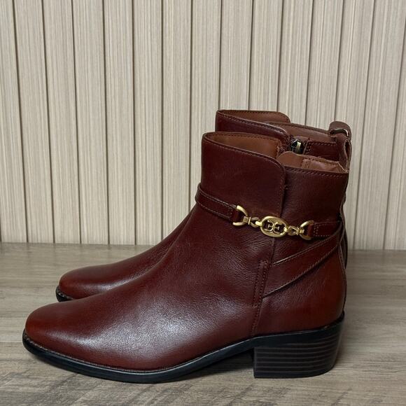 Sam Edelman Brawley Ankle Boots Deep Pecan Leather Women’s Size 6.5M - Picture 2 of 11